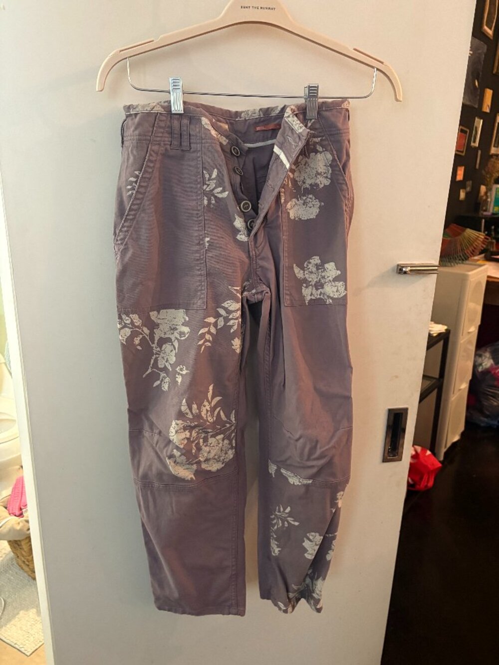 Pilcro Anthropologie Floral Print Utility Pants Size 30